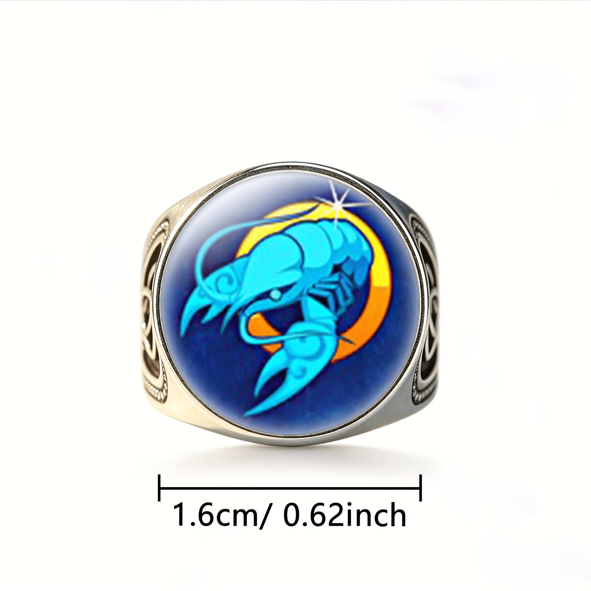 Classic Side-Carved Open Ring with Scorpion Pattern